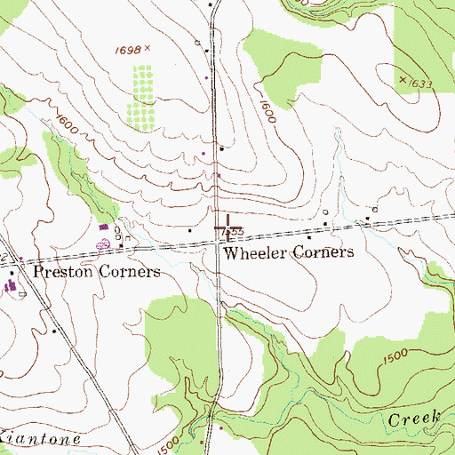 Topographic Map of Wheeler School (historical), PA