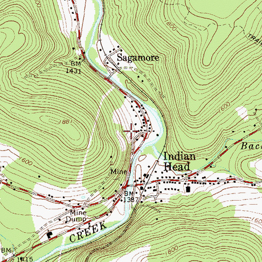 Topographic Map of Frogtown, PA