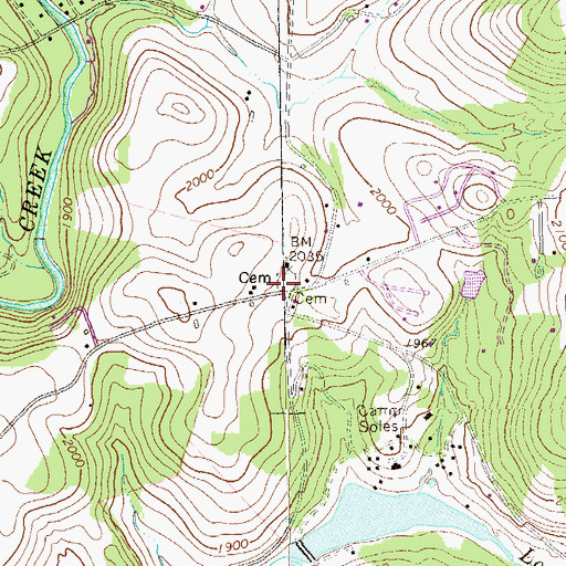Topographic Map of Barron Church (historical), PA