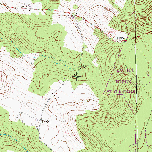 Topographic Map of Clay Run School, PA