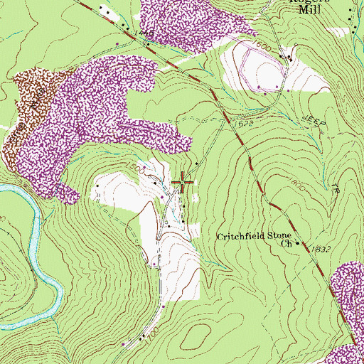 Topographic Map of Critchfield School, PA