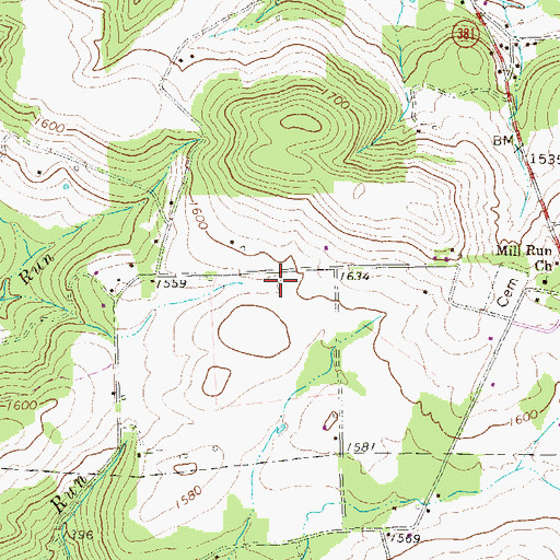 Topographic Map of Mason School, PA