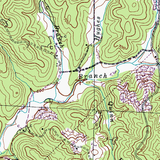 Topographic Map of Hughes Branch, AL