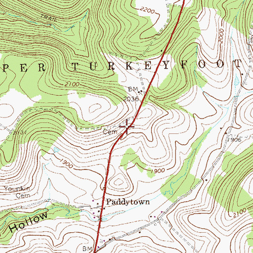 Topographic Map of Bethel Church (historical), PA