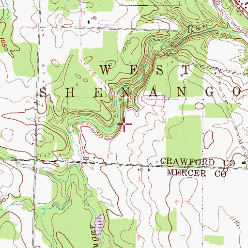 Topographic Map of Sugar Run School, PA