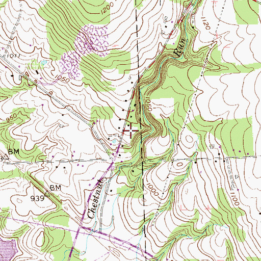 Topographic Map of Pleasant Valley School, PA