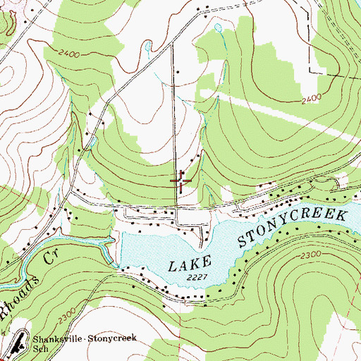 Topographic Map of Scalp Level School, PA