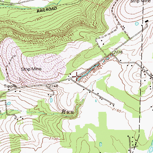 Topographic Map of Ashtola School, PA