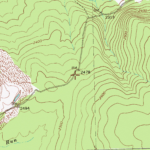 Topographic Map of Bryant Church, PA