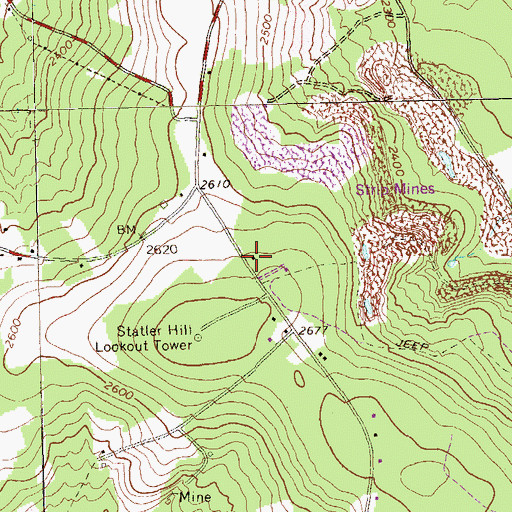 Topographic Map of Ridge School, PA