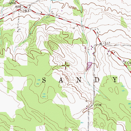 Topographic Map of Deer Creek School (historical), PA