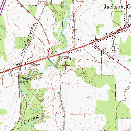 Topographic Map of Jackson Center Station, PA