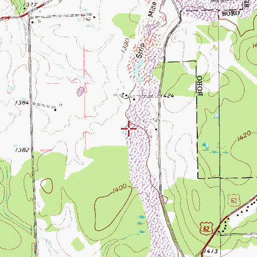 Topographic Map of Center School, PA