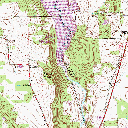 Topographic Map of Currier School, PA
