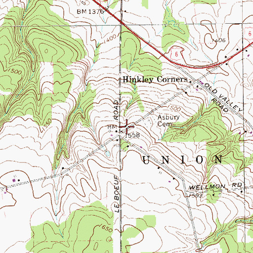 Topographic Map of Horton School, PA
