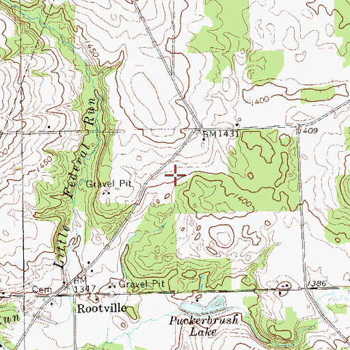 Topographic Map of Saint Church (historical), PA