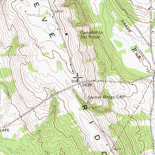 Topographic Map of Shreve Ridge Church (historical), PA