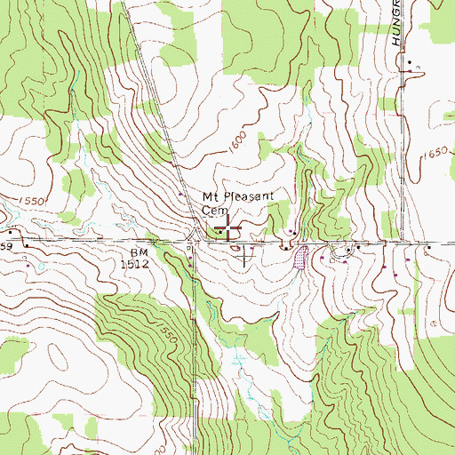 Topographic Map of Mount Pleasant Church, PA