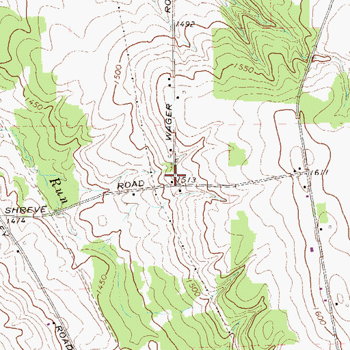Topographic Map of Shreve School, PA