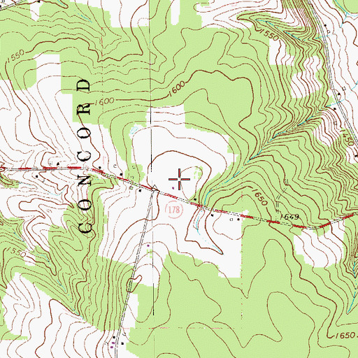 Topographic Map of Oxbow School, PA
