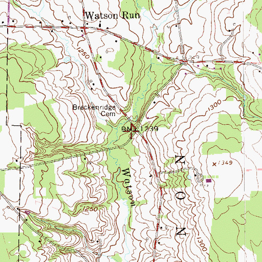Topographic Map of Breckenridge School (historical), PA