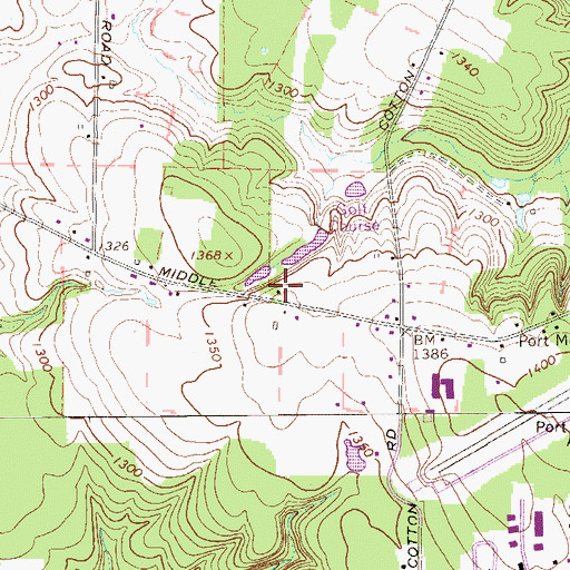 Topographic Map of Huller School, PA