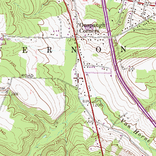 Topographic Map of Compton School, PA