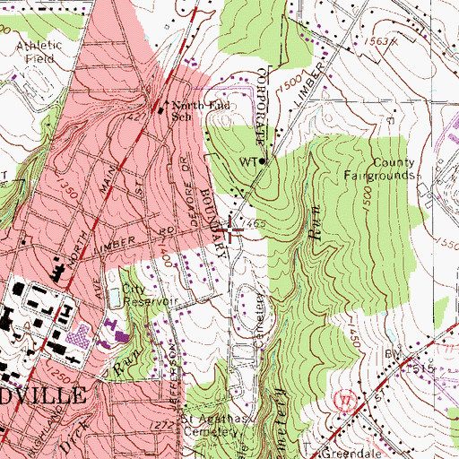 Topographic Map of Richmond School, PA