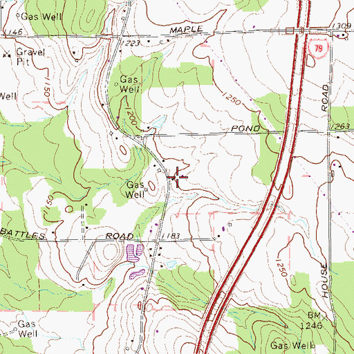 Topographic Map of Curtis School, PA