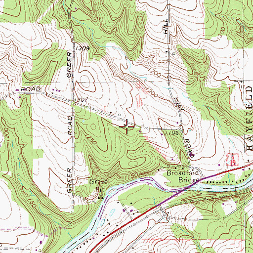 Topographic Map of Broadford School, PA
