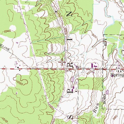 Topographic Map of Springboro Station, PA