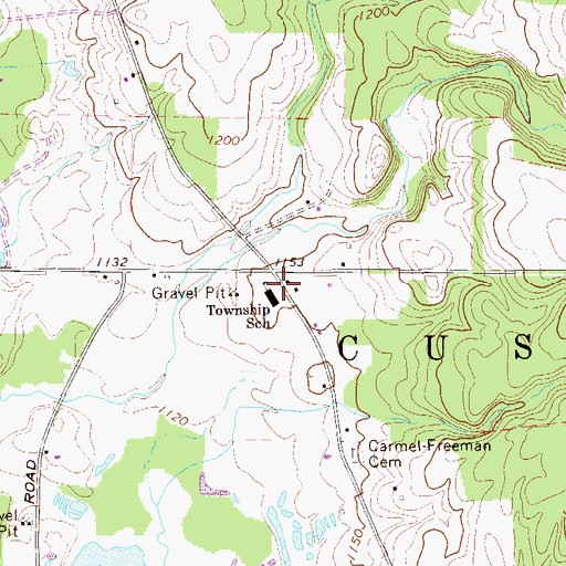 Topographic Map of Cussewago Township School, PA