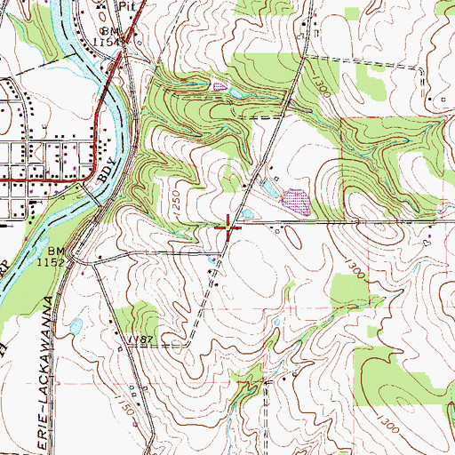 Topographic Map of Sherred School (historical), PA