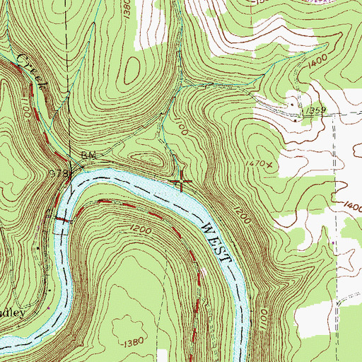 Topographic Map of Frenchville Station (historical), PA