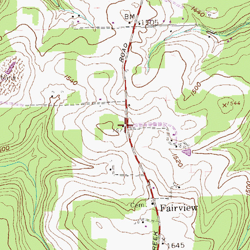 Topographic Map of Fairview School, PA