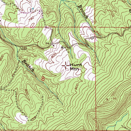 Topographic Map of Hunt Mountain, AL