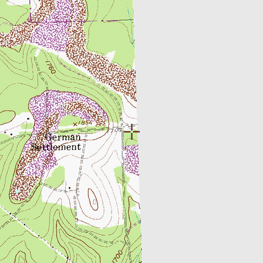 Topographic Map of German Settlement School (historical), PA