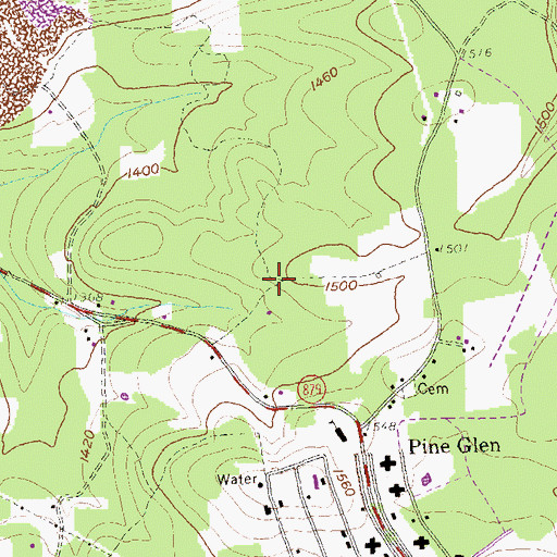 Topographic Map of Laurel Run School (historical), PA