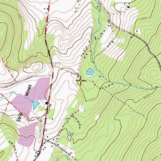Topographic Map of Porch Mine, PA