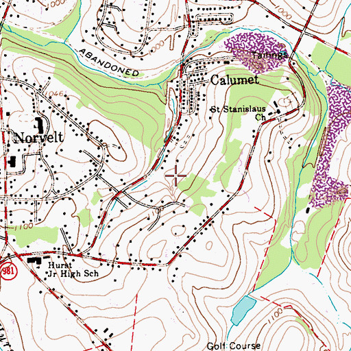 Topographic Map of Rumbaugh, PA