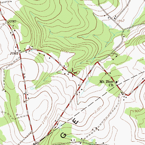 Topographic Map of Bear Rock School (historical), PA