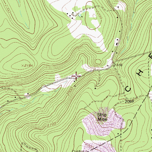 Topographic Map of Gerry School (historical), PA