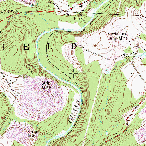 Topographic Map of Salt Lick, PA