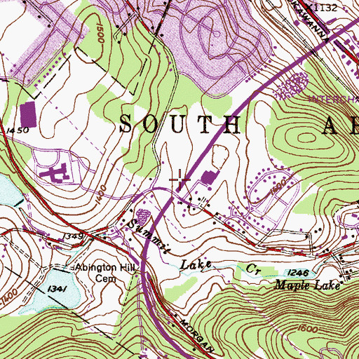 Topographic Map of Abington Executive Industrial Park, PA