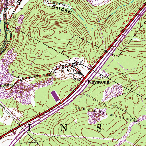 Topographic Map of Keystone Colliery (historical), PA