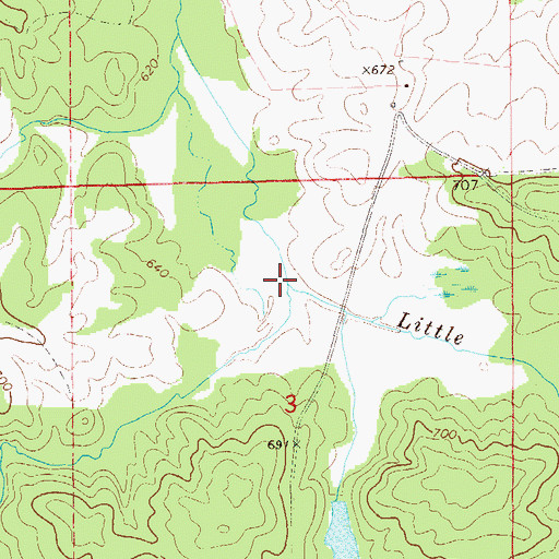 Topographic Map of Hunter Creek, AL