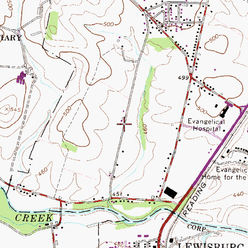Topographic Map of Wesleyan Church, PA