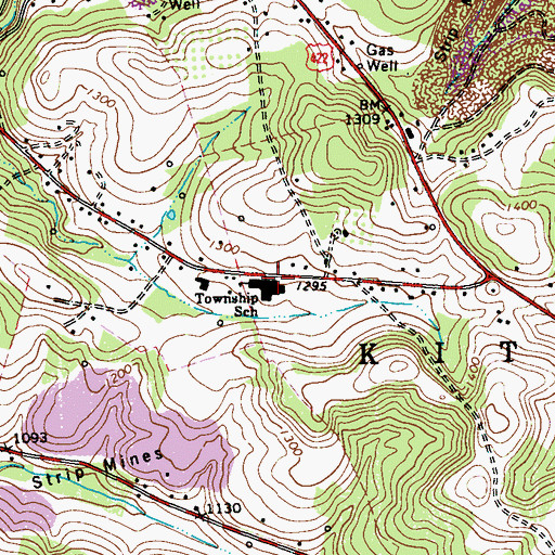 Topographic Map of Kittanning Township Elementary School, PA