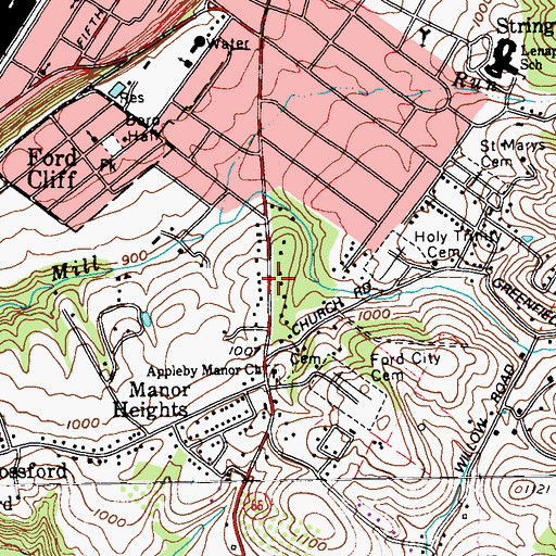 Topographic Map of Lenape Elementary School, PA