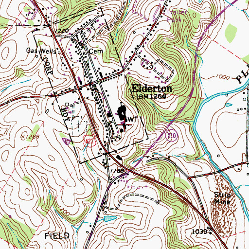 Topographic Map of Elderton Elementary School, PA